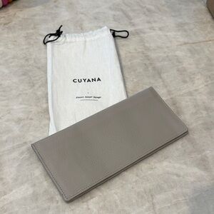 Cuyana Taupe gray Leather Clutch wallet